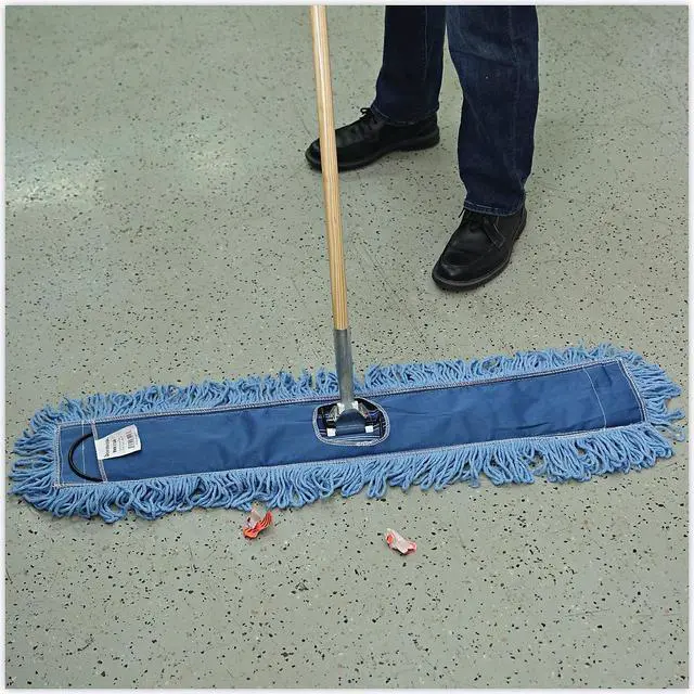 Alt view image 16 of 16 - Boardwalk Looped-End Dust Mop Kit 36 x 5 60" Metal/Wood Handle Blue/Natural