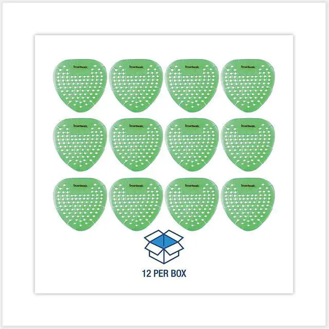 Alt view image 11 of 12 - Boardwalk Gem Urinal Screen Lasts 30 Days Green Herbal Mint Fragrance 12/Box
