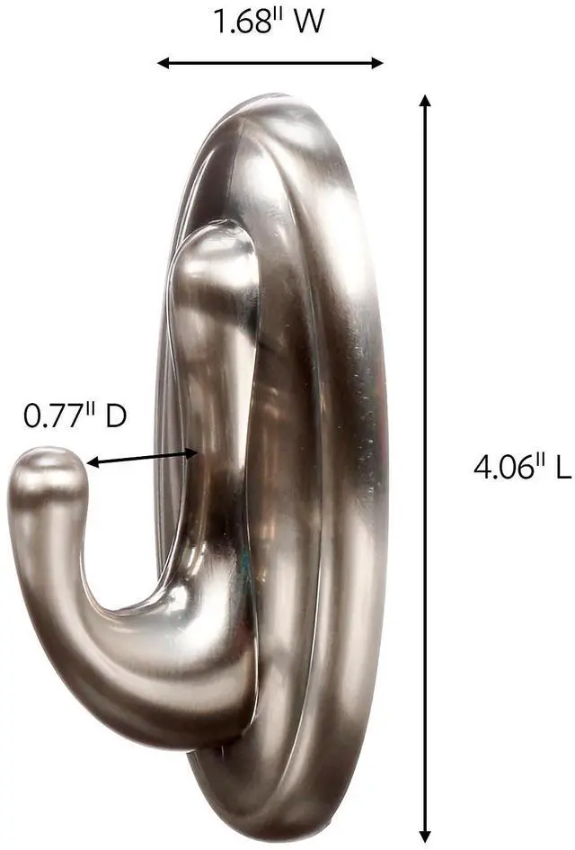 Alt view image 9 of 11 - Decorative Hooks, Traditional, Large, 1 Hook and 2 Strips/Pack 17053BNES