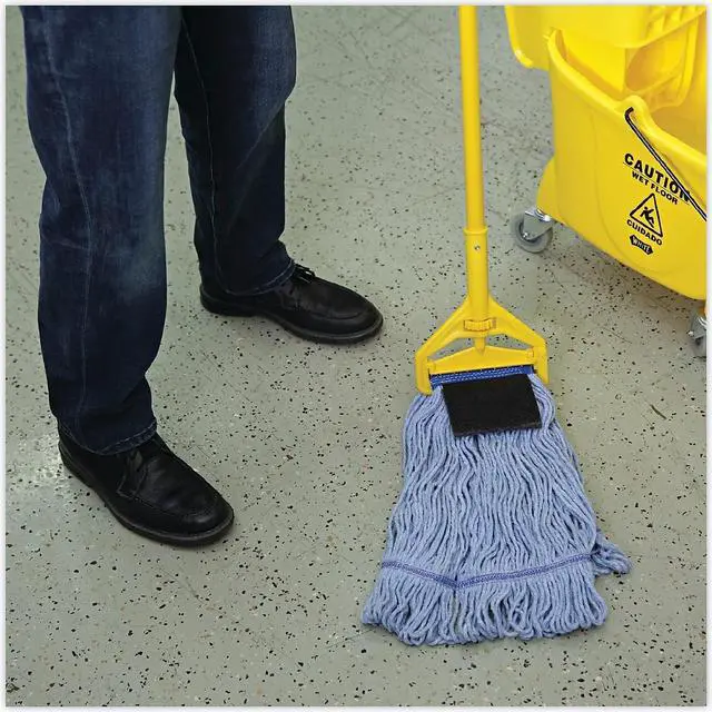 Alt view image 9 of 11 - Boardwalk Mop Head Loop-End Cotton With Scrub Pad Medium 12/Carton 902BL
