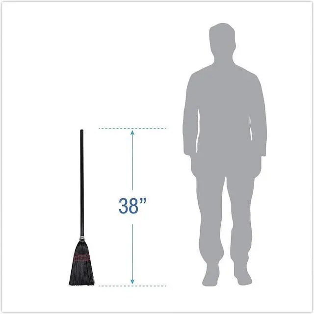 Alt view image 5 of 9 - Boardwalk Flag Tipped Poly Bristle Lobby Broom 37-38" Length Natural/Black 12