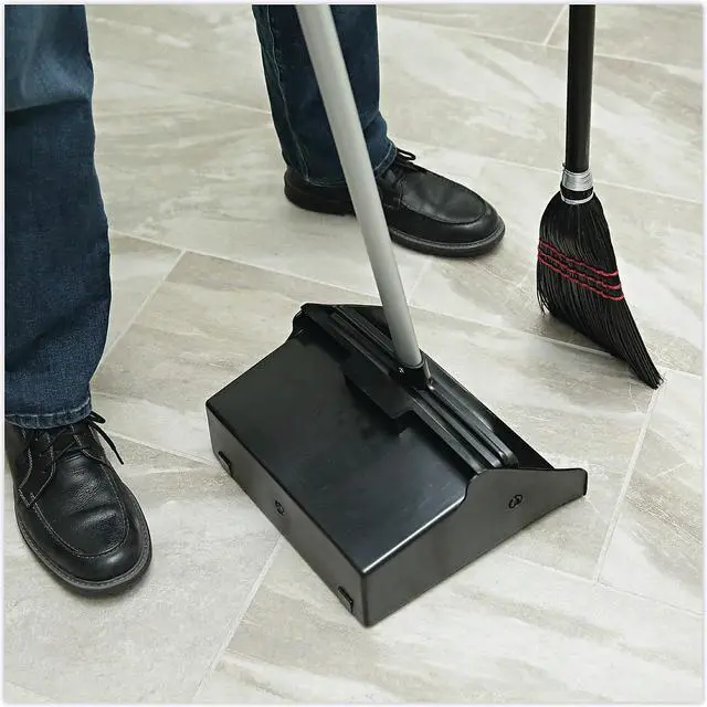 Alt view image 8 of 9 - Boardwalk Flag Tipped Poly Bristle Lobby Broom 37-38" Length Natural/Black 12