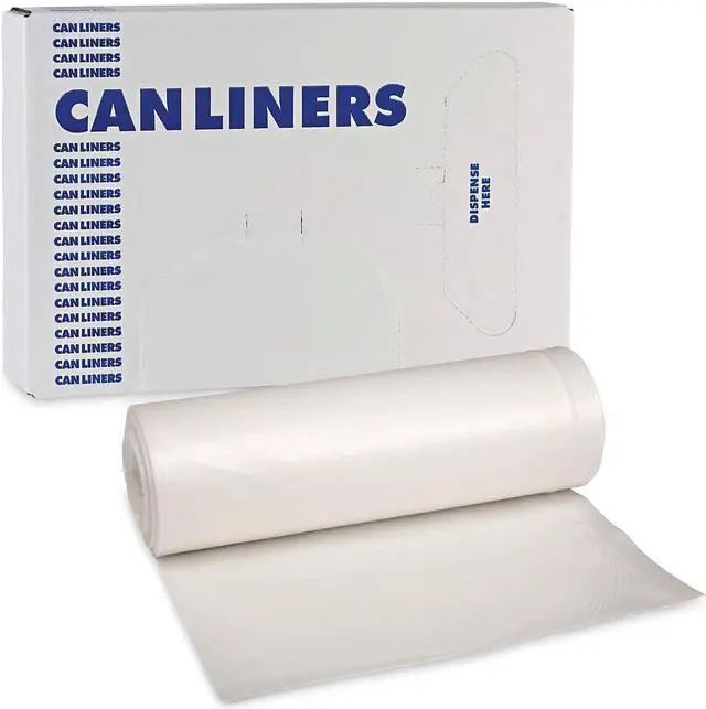 Alt view image 7 of 7 - Boardwalk Repro Low-Density Can Liners 30 gal 0.62 mil 30 x 36 White 10 Bags/Roll 20 Rolls/Carton 511