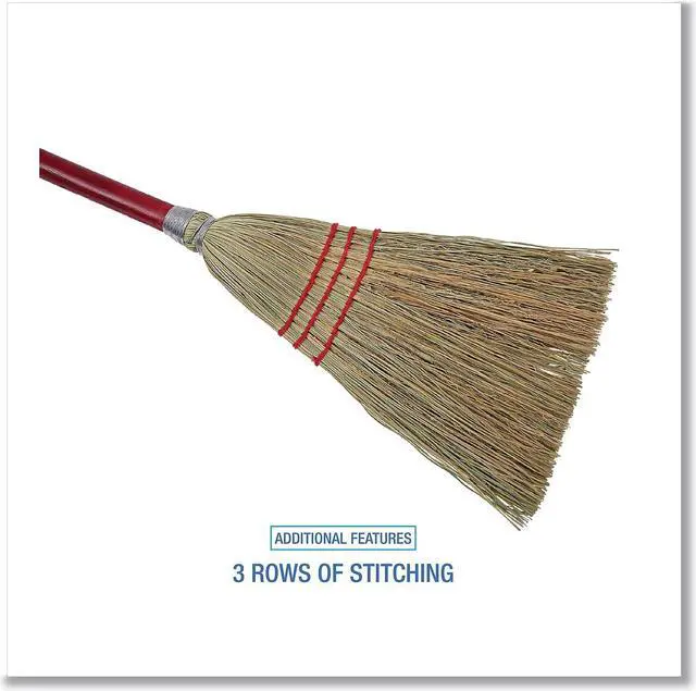 Alt view image 13 of 13 - Boardwalk Lobby/Toy Broom Corn Fiber Bristles 39" Wood Handle Red/Yellow 12/Carton 951TCT