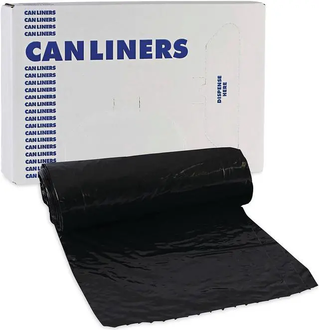 Alt view image 14 of 14 - Boardwalk Low-Density Waste Can Liners 16 gal 1 mil 24 x 32 Black 15 Bags/Roll 10 Rolls/Carton 510