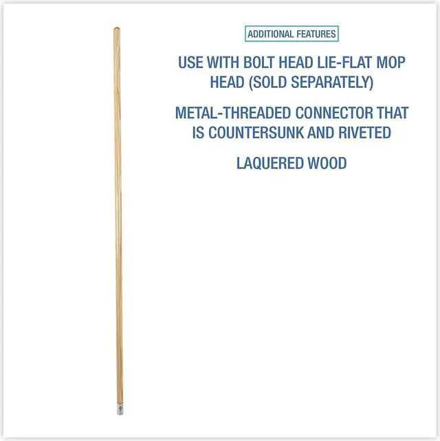 Alt view image 7 of 10 - Boardwalk Lie-Flat Screw-In Mop Handle Lacquered Wood 1 1/8" dia. x 60"L Natural 834