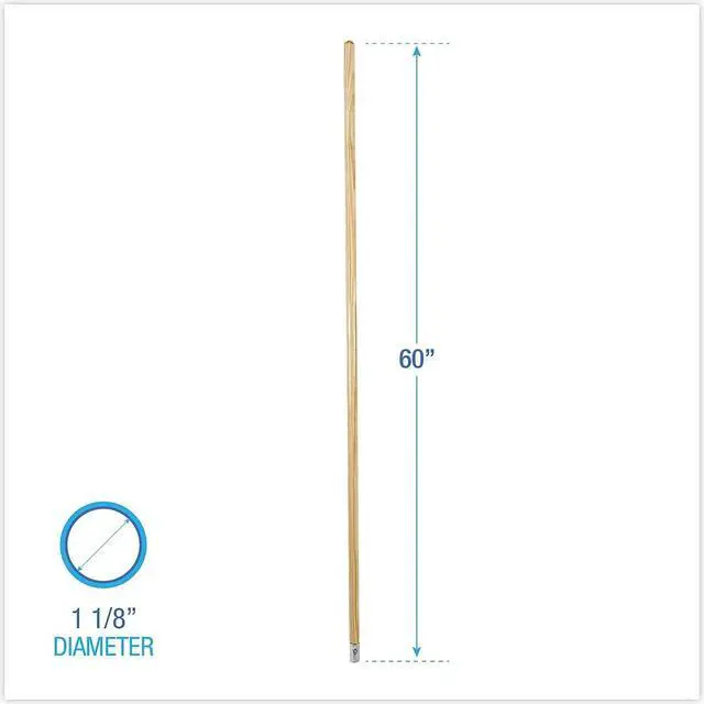 Alt view image 6 of 10 - Boardwalk Lie-Flat Screw-In Mop Handle Lacquered Wood 1 1/8" dia. x 60"L Natural 834