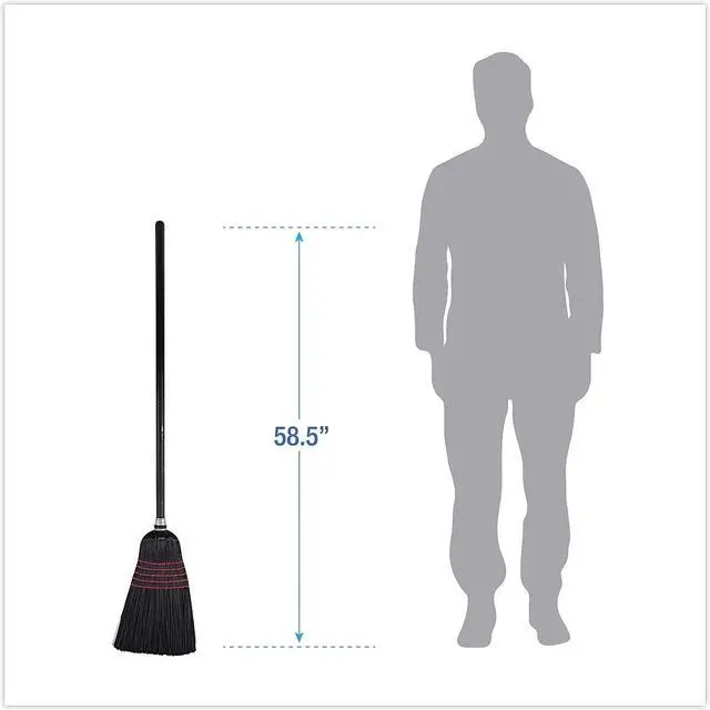 Alt view image 7 of 11 - Flag-Tip Push Broom Poly Bristles 42" Handle Natural/Black 12/Carton