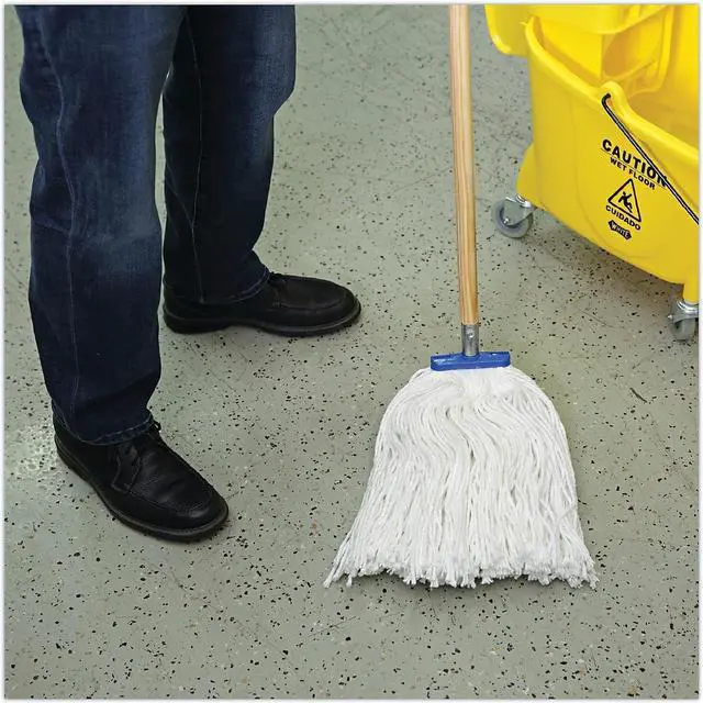 Alt view image 6 of 8 - Boardwalk Cut-End Lie-Flat Wet Mop Head Rayon 16oz White 12/Carton 716RCT