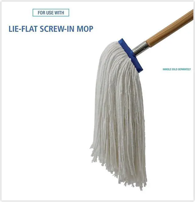 Alt view image 4 of 8 - Boardwalk Cut-End Lie-Flat Wet Mop Head Rayon 16oz White 12/Carton 716RCT
