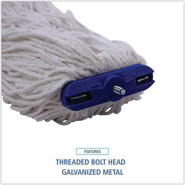 Alt view image 7 of 8 - Boardwalk Cut-End Lie-Flat Wet Mop Head Rayon 16oz White 12/Carton 716RCT