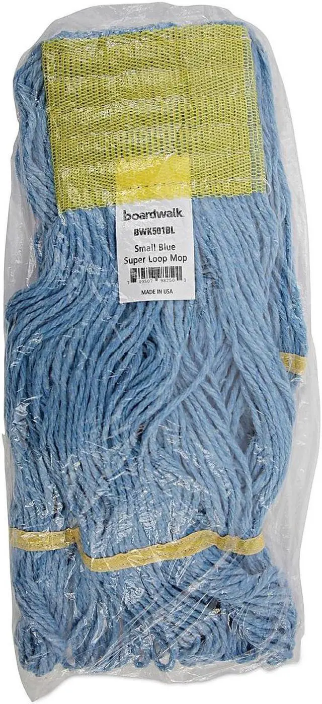 Alt view image 13 of 13 - Boardwalk Super Loop Wet Mop Heads Cotton/Synthetic Small Size Blue 501BL