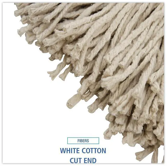 Alt view image 10 of 13 - Boardwalk Cut-End Lie-Flat Wet Mop Head Cotton 24oz White 724CEA