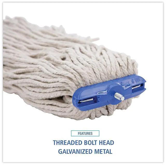 Alt view image 12 of 13 - Boardwalk Cut-End Lie-Flat Wet Mop Head Cotton 24oz White 724CEA