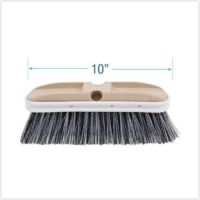 Alt view image 9 of 12 - Boardwalk BWK8410 Polystyrene Vehicle Brush w/Vinyl Bumper, 2.5" Bristles, 10" Brush