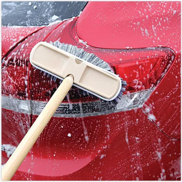 Alt view image 12 of 12 - Boardwalk BWK8410 Polystyrene Vehicle Brush w/Vinyl Bumper, 2.5" Bristles, 10" Brush