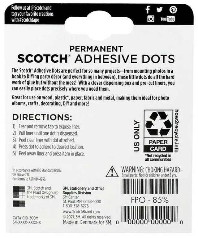 Alt view image 18 of 18 - 3M 010300M 300-Pack Adhesive Dots, Medium