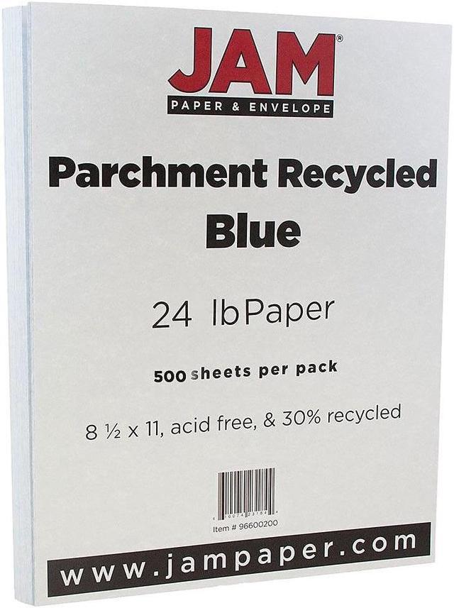 JAM Paper Jam Paper Parchment Paper, 8.5 X 11, 24Lb Blue Recycled