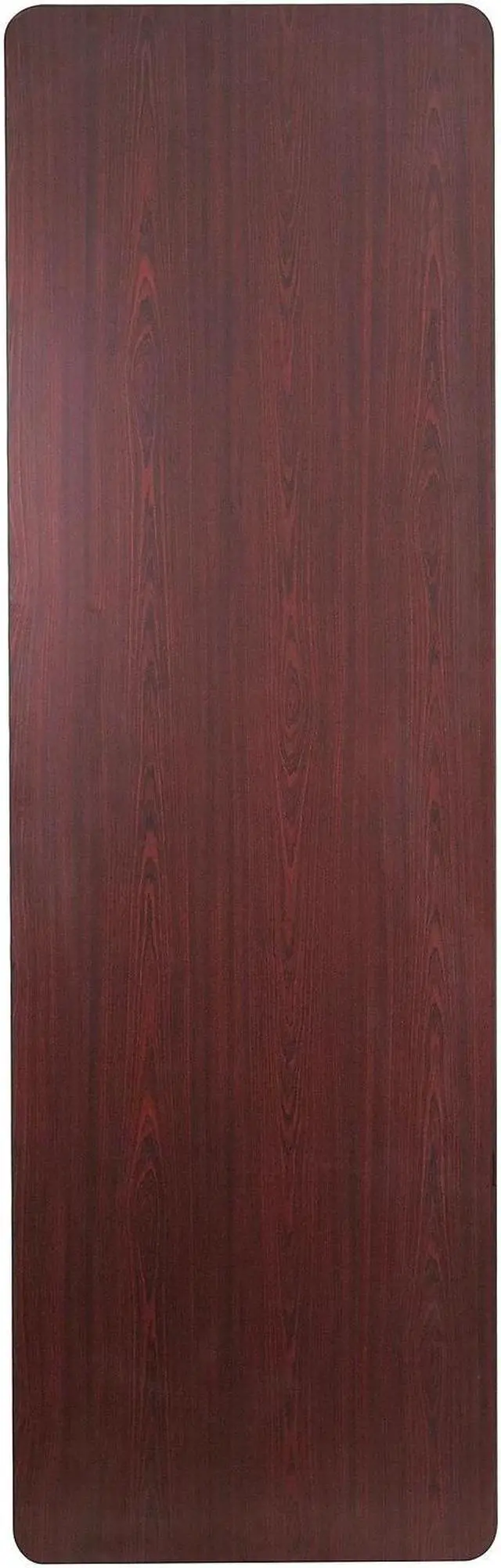 Alt view image 11 of 20 - 30'' x 96'' Rectangular High Pressure Mahogany Laminate Folding Banquet Table