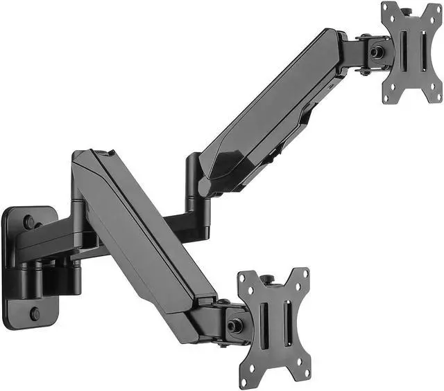 Alt view image 10 of 11 - Mount-It! Adjustable Dual Monitor Wall Mount Up to 32" Black (MI-1766B)