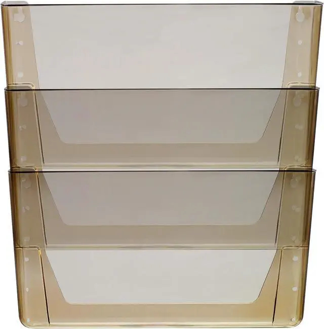 Alt view image 18 of 20 - Storex Wall File, Letter, 13 X 14, Three Pocket, Smoke 70246U06C