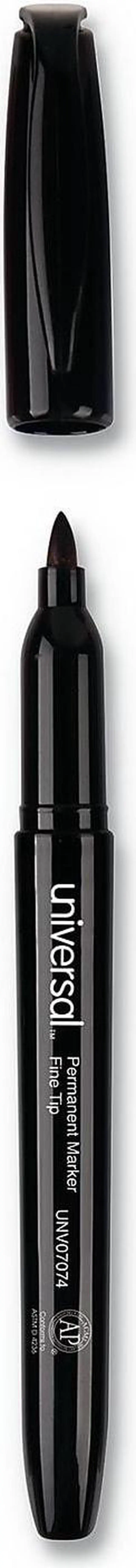 Alt view image 20 of 20 - Universal Pen-Style Permanent Marker Bullet/Fine Black 60 per pack 07074
