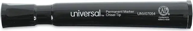 Alt view image 13 of 16 - Universal Chisel Tip Permanent Marker Chisel Black 60 per pack 07054