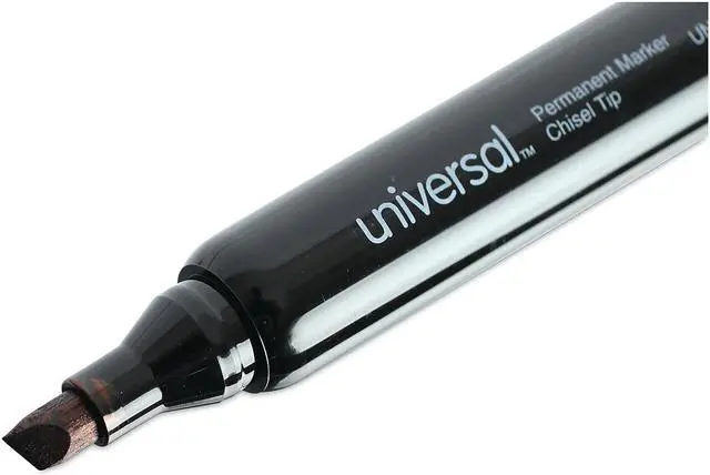 Alt view image 16 of 16 - Universal Chisel Tip Permanent Marker Chisel Black 60 per pack 07054