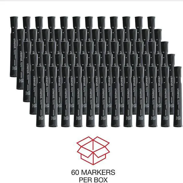 Alt view image 14 of 16 - Universal Chisel Tip Permanent Marker Chisel Black 60 per pack 07054