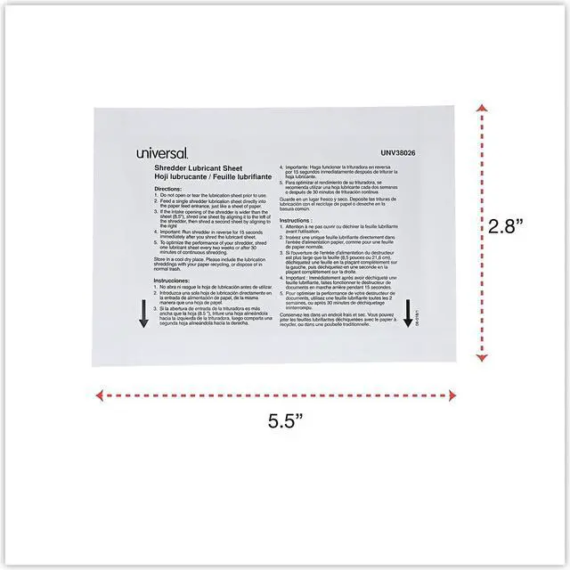 Alt view image 7 of 9 - Universal Shredder Lubricant Sheets 5.5" x 2.8" 24/Pack 38026