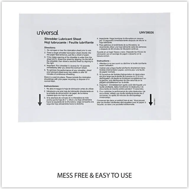 Alt view image 8 of 9 - Universal Shredder Lubricant Sheets 5.5" x 2.8" 24/Pack 38026