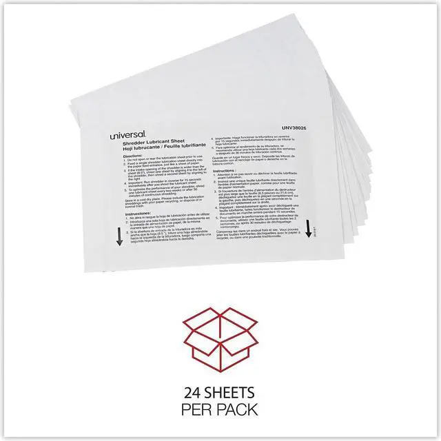 Alt view image 6 of 9 - Universal Shredder Lubricant Sheets 5.5" x 2.8" 24/Pack 38026