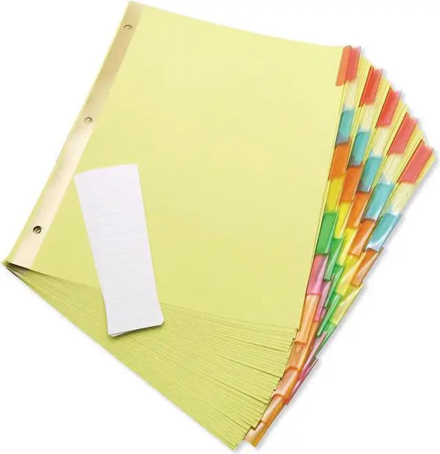 Alt view image 6 of 6 - Universal Extended Indexes Assorted Color Eight-Tab Letter Buff Six Sets per Box (AZRUNV21876)