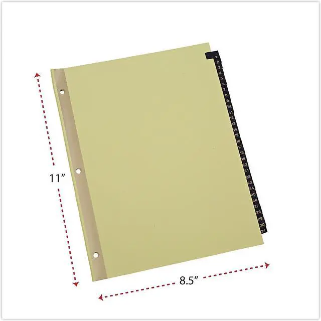 Alt view image 6 of 10 - UNIVERSAL Leather-Look Mylar Tab Dividers 31 Numbered Tabs Letter Black/Gold Set