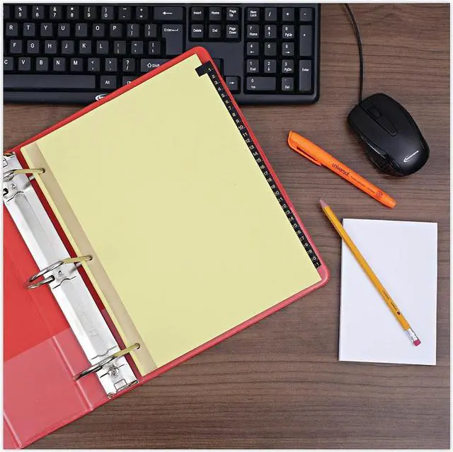 Alt view image 9 of 10 - UNIVERSAL Leather-Look Mylar Tab Dividers 31 Numbered Tabs Letter Black/Gold Set