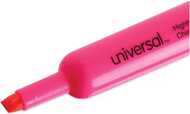 Alt view image 15 of 16 - Universal 08865 Desk Highlighter- Chisel Tip- Fluorescent Pink- 12/Pk