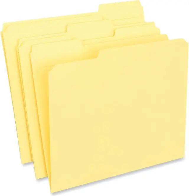 Alt view image 6 of 7 - UNIVERSAL Colored File Folders 1/3 Cut Assorted Two-Ply Top Tab Letter Yellow