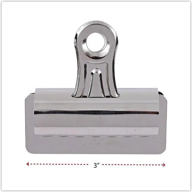 Alt view image 8 of 12 - Universal Bulldog Clips Steel 1" Capacity 3" Wide Nickel-Plated 12/Pack 31266