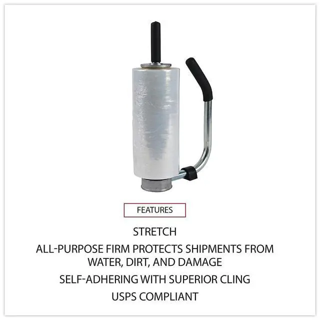 Alt view image 5 of 8 - UNIVERSAL Handwrap Stretch Film 12" x 1500 ft Roll 20mic (80-Gauge) 4/Carton 121580