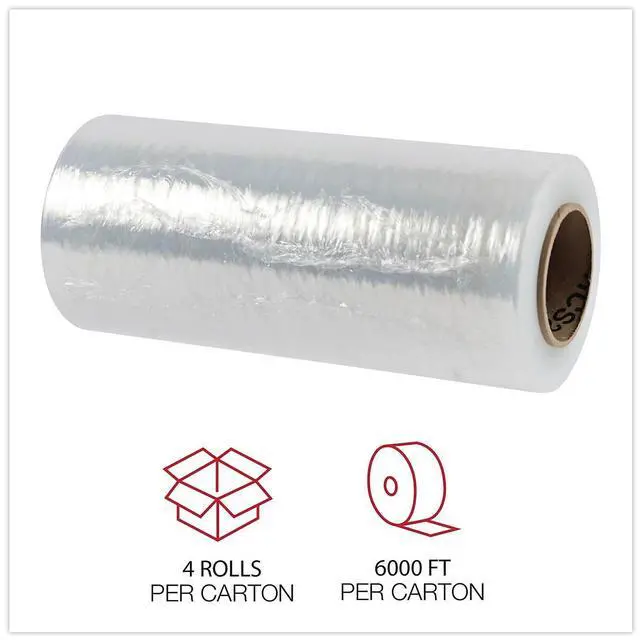 Alt view image 6 of 8 - UNIVERSAL Handwrap Stretch Film 12" x 1500 ft Roll 20mic (80-Gauge) 4/Carton 121580