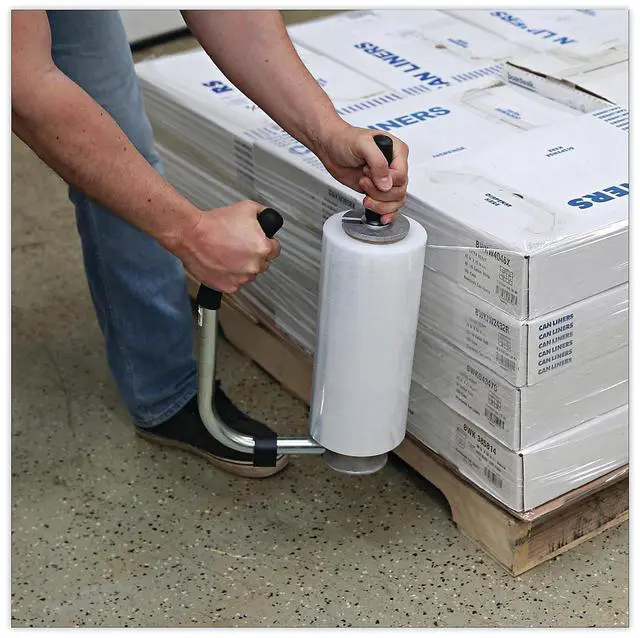 Alt view image 7 of 8 - UNIVERSAL Handwrap Stretch Film 12" x 1500 ft Roll 20mic (80-Gauge) 4/Carton 121580