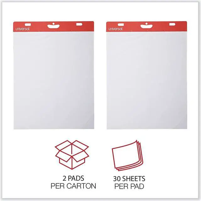 Alt view image 6 of 8 - Self-Stick Easel Pads, Unruled, 25 x 30, White, 2 30-Sheet Pads/Carton
