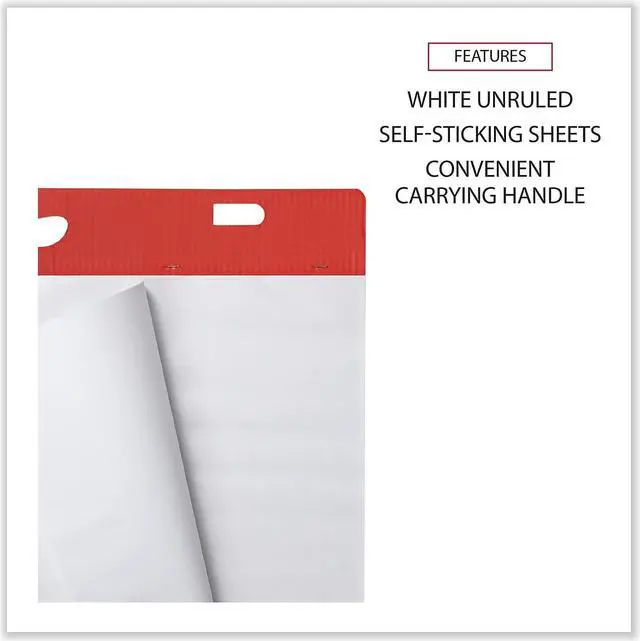 Alt view image 5 of 8 - Self-Stick Easel Pads, Unruled, 25 x 30, White, 2 30-Sheet Pads/Carton