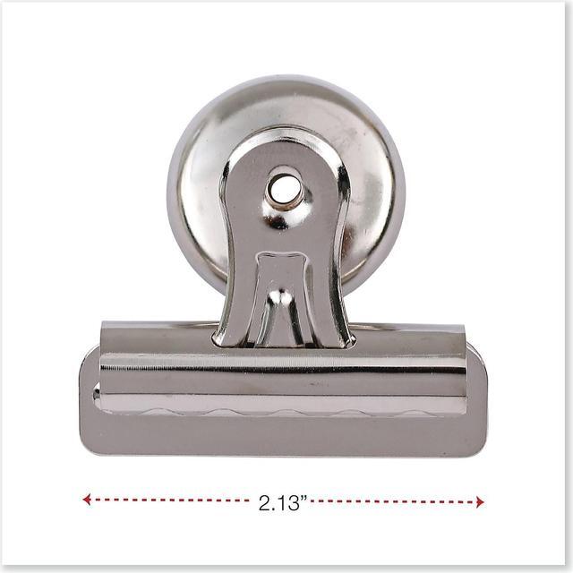 Alt view image 11 of 12 - Universal Bulldog Magnetic Clips Steel 1/2" Capacity 2 1/4" Wide Nickel-Plated 12/PK 31261