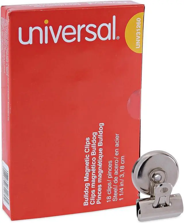 Alt view image 7 of 11 - Universal Bulldog Magnetic Clips Metal 7/16" Capacity 1 1/4" Wide Nickel-Plated 18/PK 31260