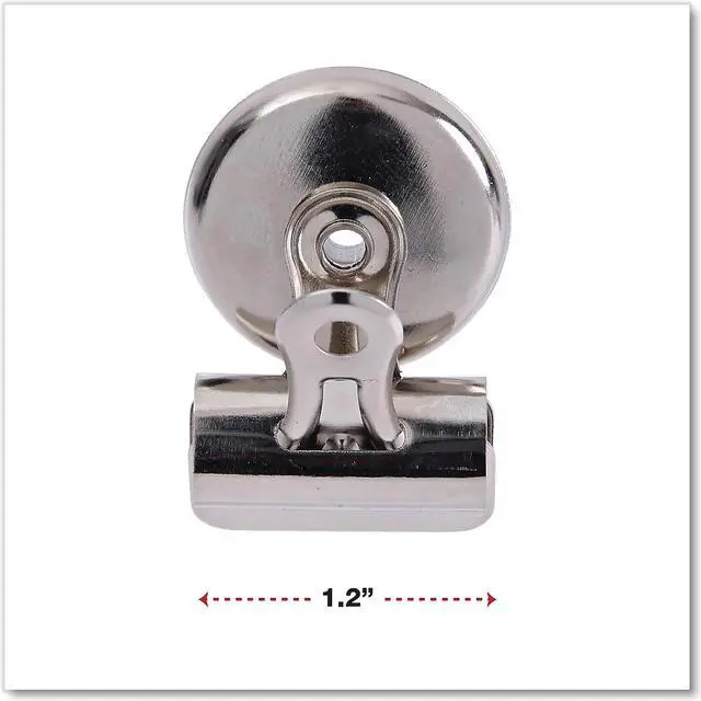 Alt view image 6 of 11 - Universal Bulldog Magnetic Clips Metal 7/16" Capacity 1 1/4" Wide Nickel-Plated 18/PK 31260