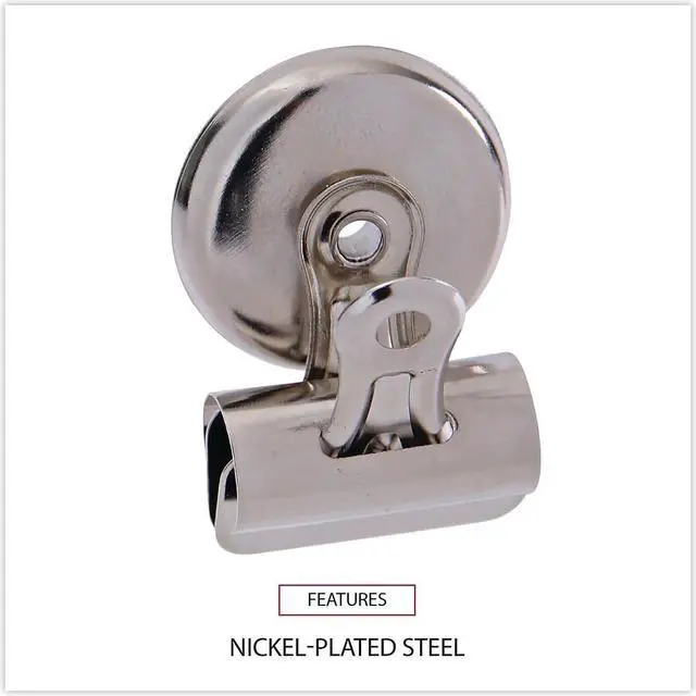 Alt view image 8 of 11 - Universal Bulldog Magnetic Clips Metal 7/16" Capacity 1 1/4" Wide Nickel-Plated 18/PK 31260