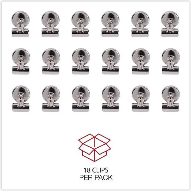 Alt view image 11 of 11 - Universal Bulldog Magnetic Clips Metal 7/16" Capacity 1 1/4" Wide Nickel-Plated 18/PK 31260