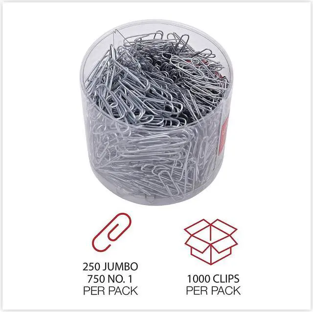 Alt view image 10 of 11 - Universal Plastic-Coated Paper Clips No. 1 Clear/Silver 1000/Pack 21001