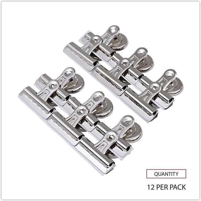Alt view image 12 of 12 - Universal Bulldog Magnetic Clips Steel 1/2" Capacity 2 1/4" Wide Nickel-Plated 12/PK 31261